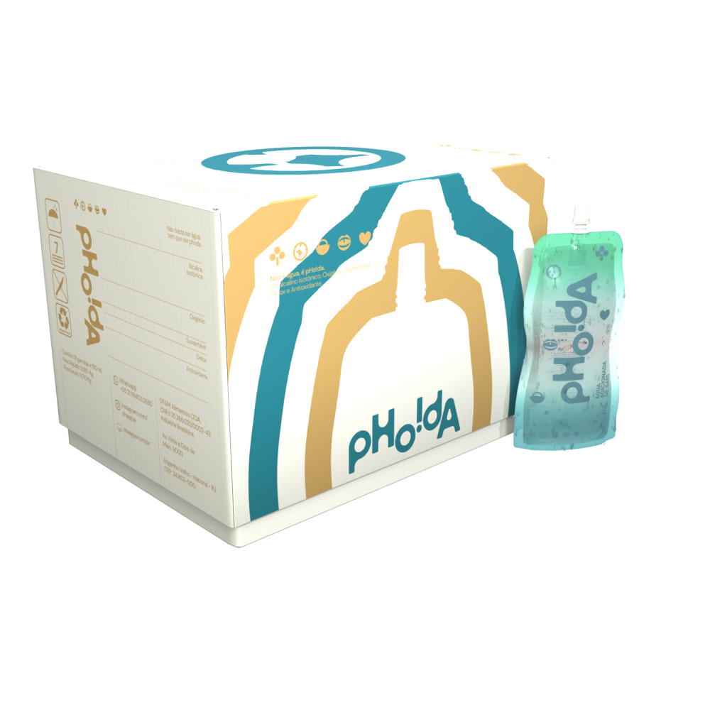 ÁGUA pHo!dA - CX 18 un – ALCALINA OCEÂNICA 510 ML